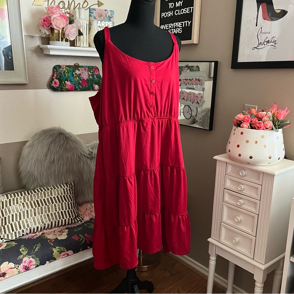 LULAROE Red Amanda dress size 3X - Picture 3 of 8
